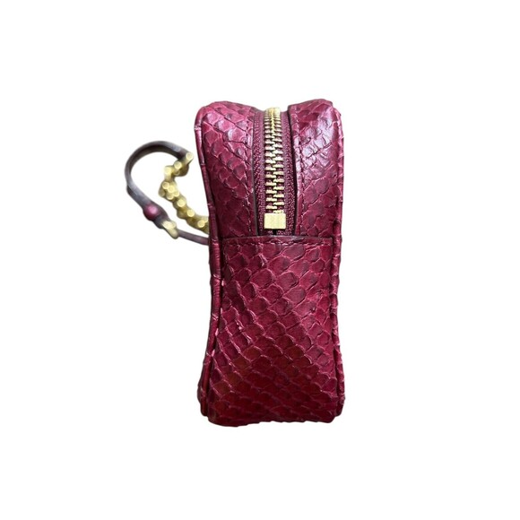 Coach Wristlet Bag Legacy Embossed Leather Python Deep Port Zip 49696 - Picture 3 of 15